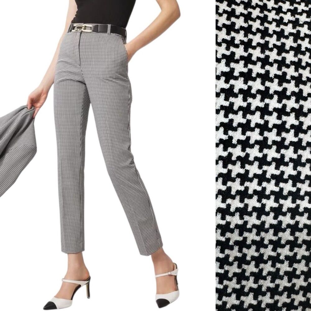 White House Black Market Elle Slim Ankle Cross Textured Pants Size 8 PRISTINE